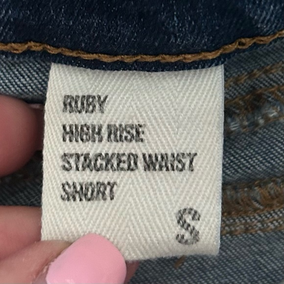 Eunina Ruby High Rise Stacked Waist Denim Shorts Size Small - Picture 4 of 8